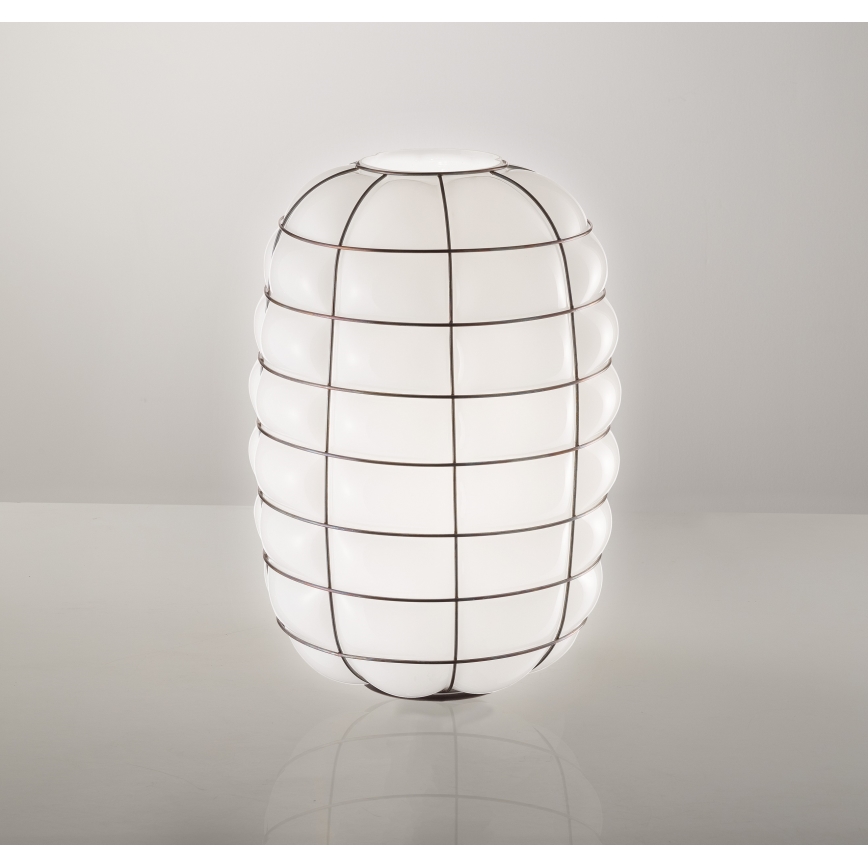 SIRU - Nástěnné svítidlo LANTERNA 1xE27/60W/230V černá/bílá benátské sklo