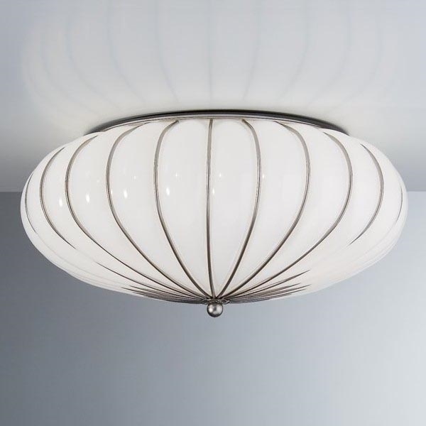 SIRU - Stropní svítidlo GIOVE 3xE27/60W/230V pr. 48 cm matný chrom/bílá benátské sklo