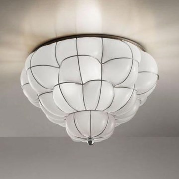 SIRU - Stropní svítidlo POUFF 3xE27/60W/230V lesklý chrom/bílá benátské sklo