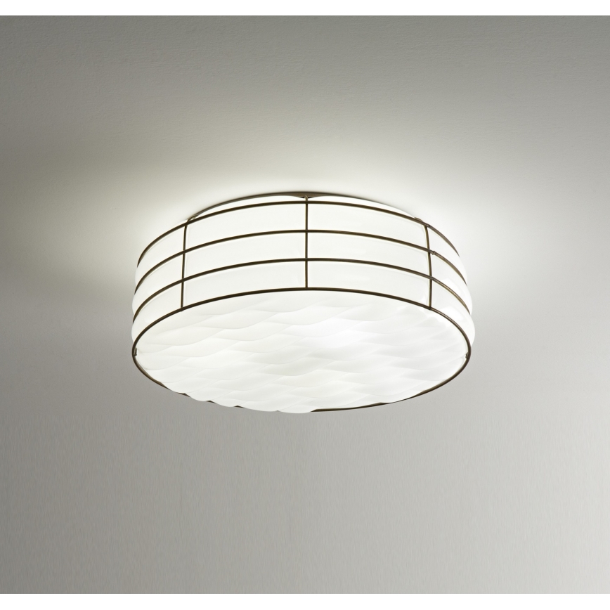 SIRU - Stropní svítidlo TAMIS 3xE14/40W/230V černá/bílá benátské sklo