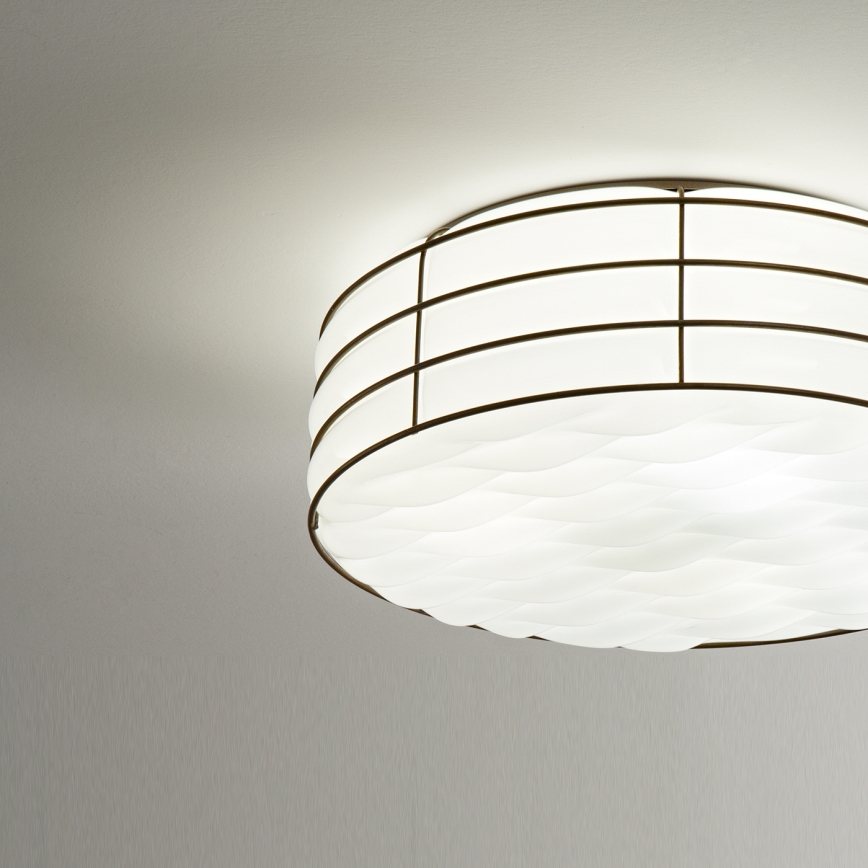 SIRU - Stropní svítidlo TAMIS 3xE14/40W/230V černá/bílá benátské sklo