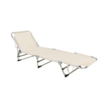 Skládací polohovatelné lehátko SUNO 56x190 cm krémová