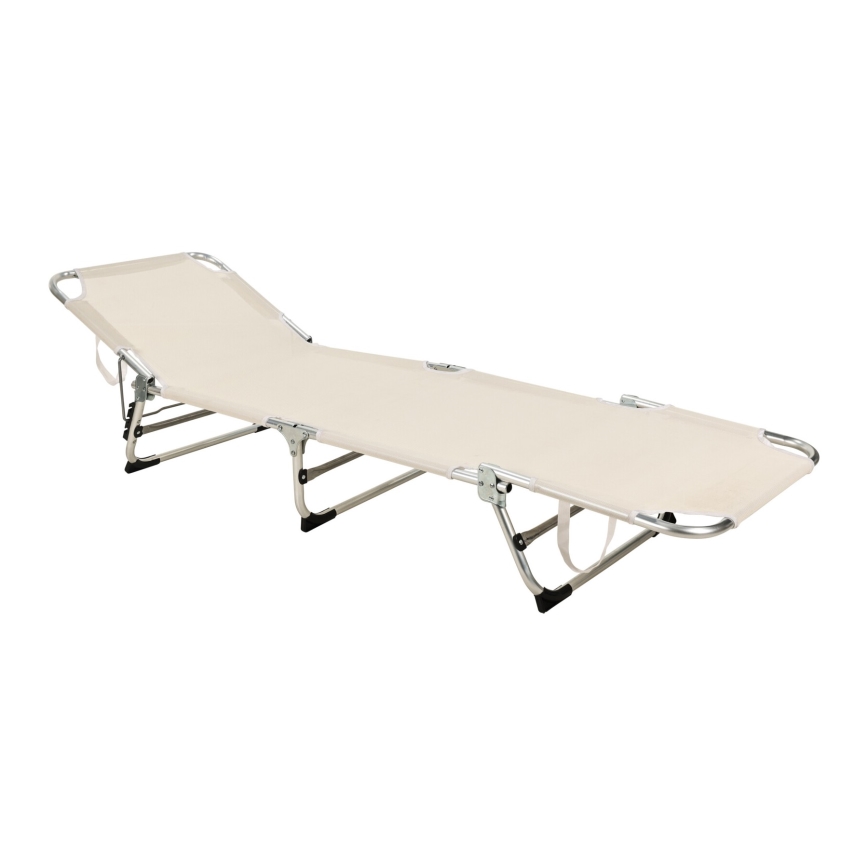 Skládací polohovatelné lehátko SUNO 56x190 cm krémová