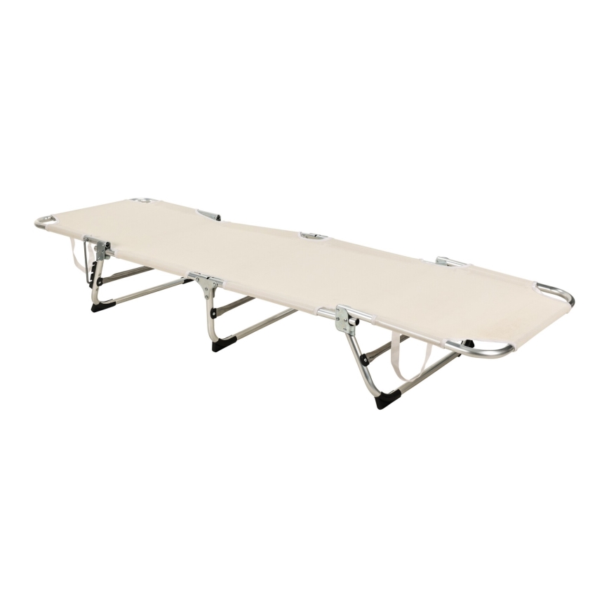 Skládací polohovatelné lehátko SUNO 56x190 cm krémová