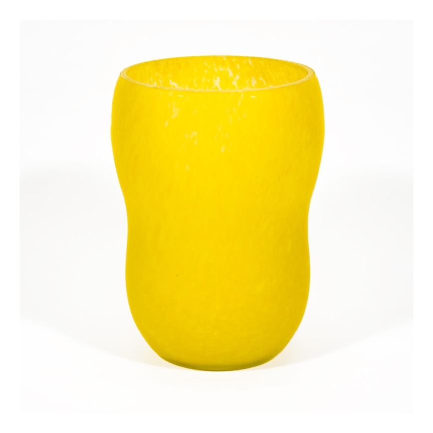 Skleněná váza 17 cm žlutá