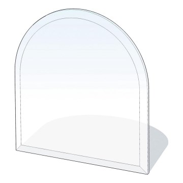 Sklo pod kamna 1000x1000x6 mm půloblouk