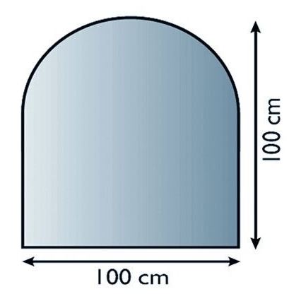 Sklo pod kamna 1000x1000x6 mm půloblouk