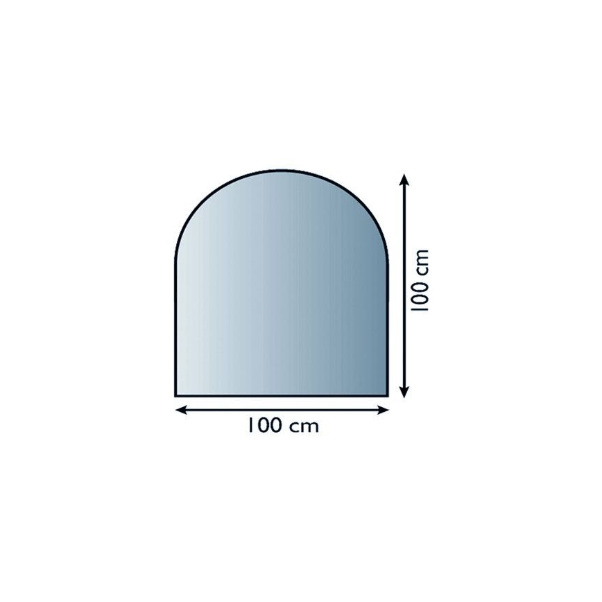 Sklo pod kamna 1000x1000x6 mm půloblouk