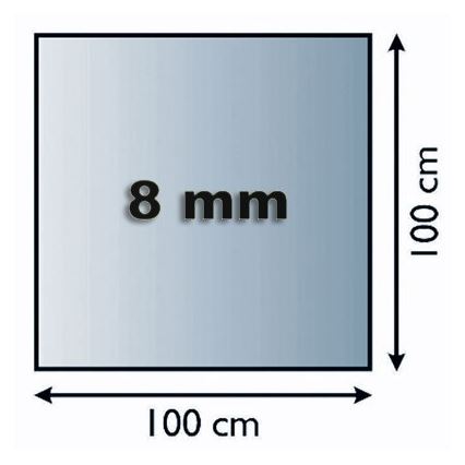 Sklo pod kamna 1000x1000x8 mm čtverec