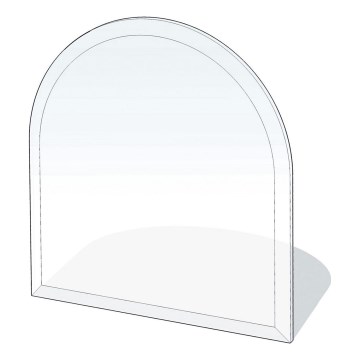 Sklo pod kamna 1000x1000x8 mm půloblouk