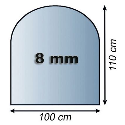 Sklo pod kamna 1100x1000x8 mm půloblouk