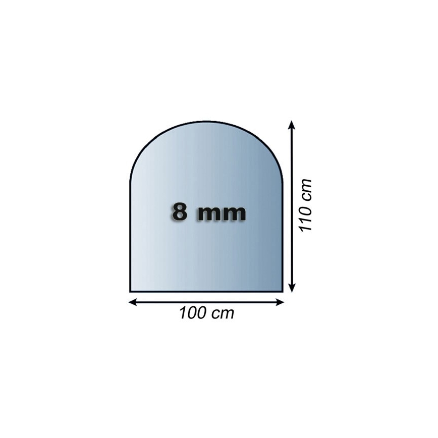Sklo pod kamna 1100x1000x8 mm půloblouk