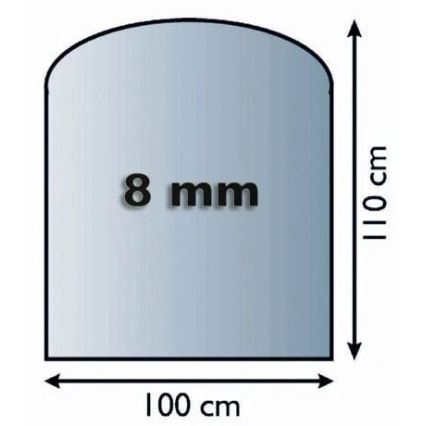 Sklo pod kamna 1100x1000x8 mm půloblouk