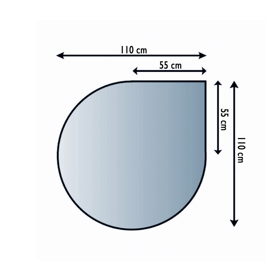 Sklo pod kamna 1100x1100x6 mm slza