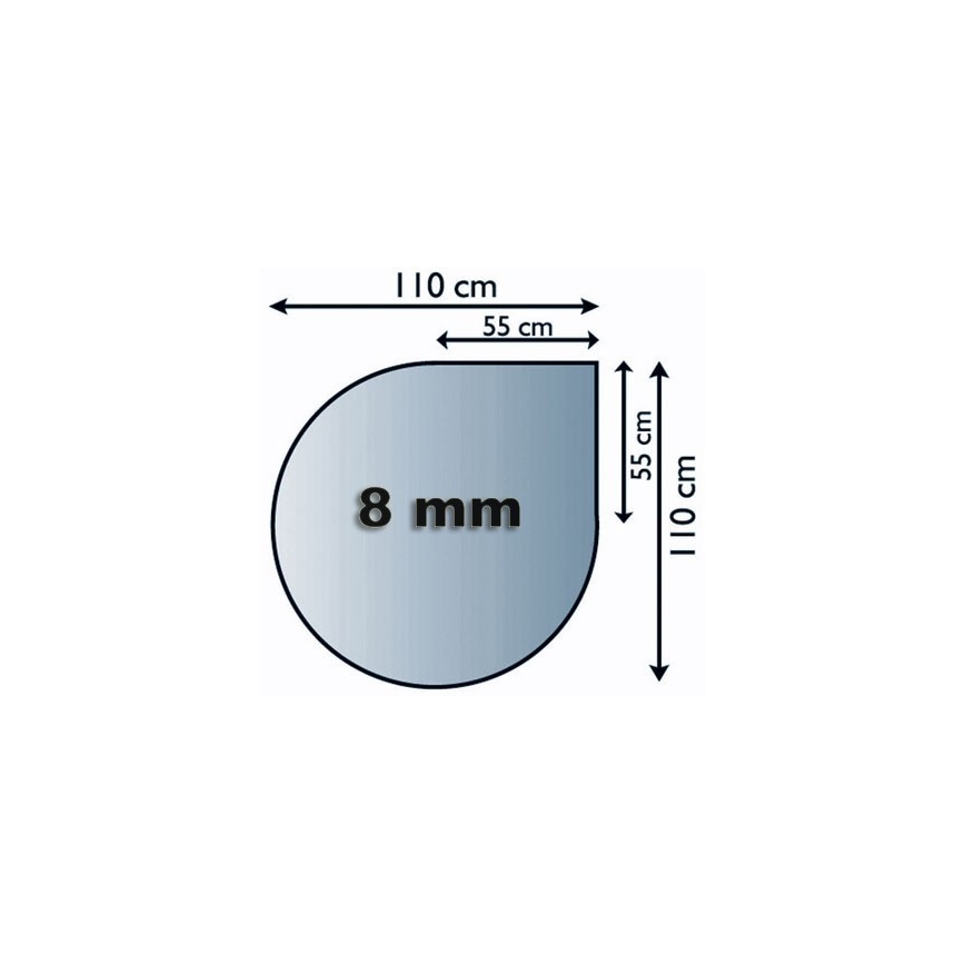 Sklo pod kamna 1100x1100x8 mm slza
