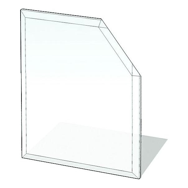 Sklo pod kamna 1100x1100x8 mm zkosený čtverec