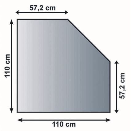 Sklo pod kamna 1100x1100x8 mm zkosený čtverec