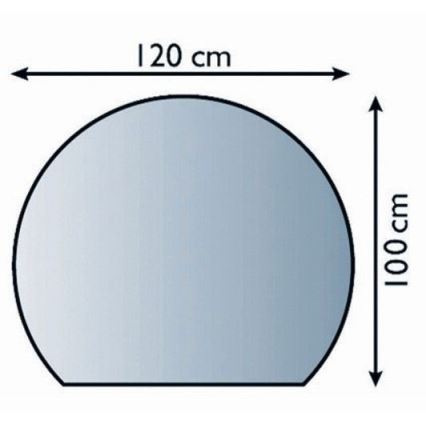Sklo pod kamna 1200x1000x6 mm půloblouk