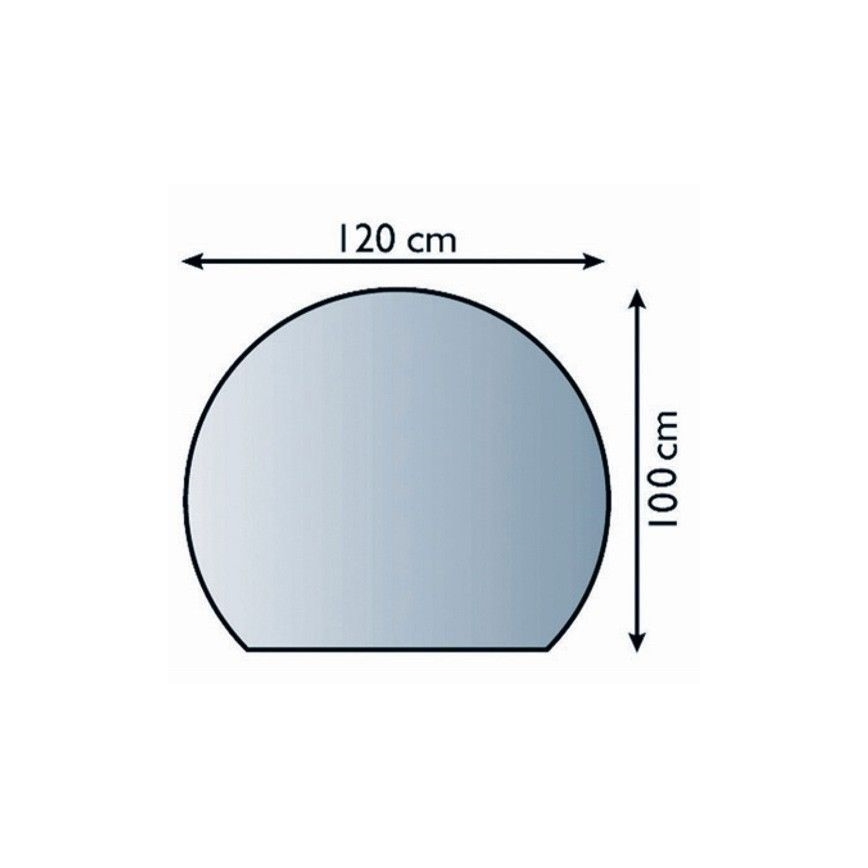 Sklo pod kamna 1200x1000x6 mm půloblouk