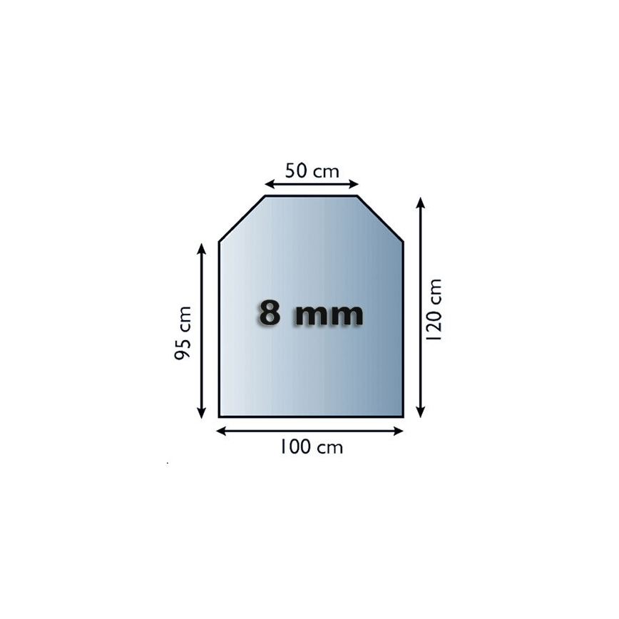 Sklo pod kamna 1200x1000x8 mm