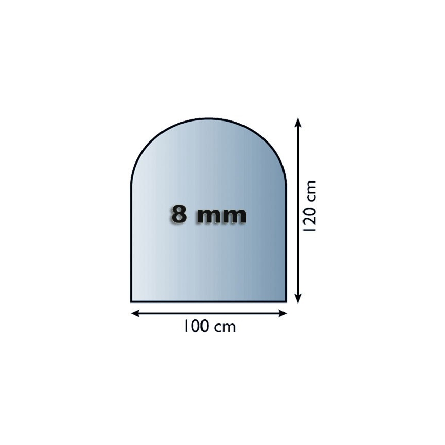 Sklo pod kamna 1200x1000x8 mm půloblouk