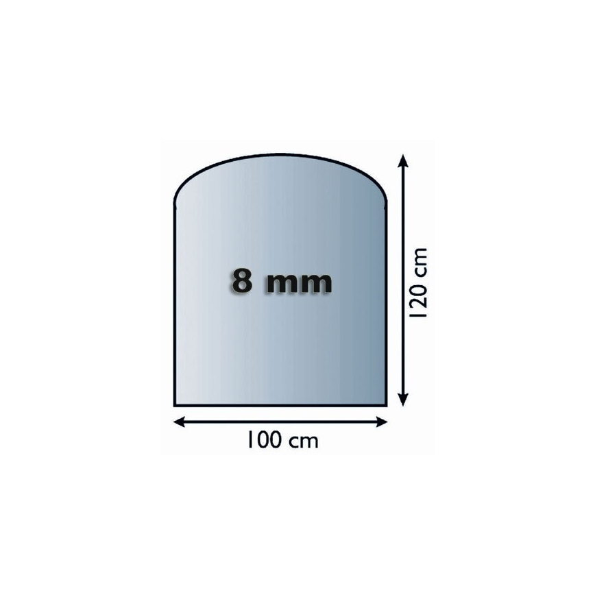 Sklo pod kamna 1200x1000x8 mm půloblouk