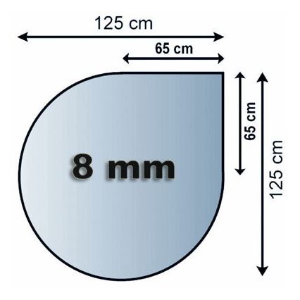 Sklo pod kamna 1250x1250x8 mm slza