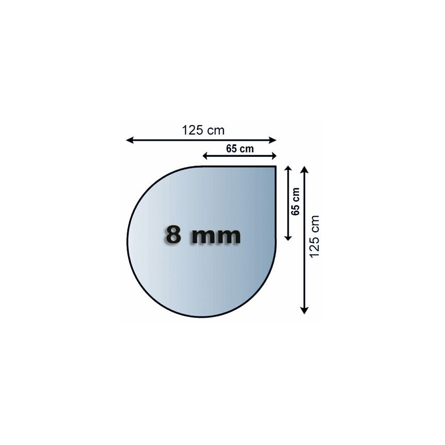 Sklo pod kamna 1250x1250x8 mm slza