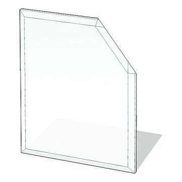 Sklo pod kamna 1250x1250x8 mm zkosený čtverec