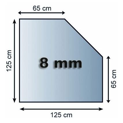 Sklo pod kamna 1250x1250x8 mm zkosený čtverec