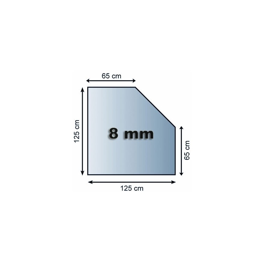 Sklo pod kamna 1250x1250x8 mm zkosený čtverec