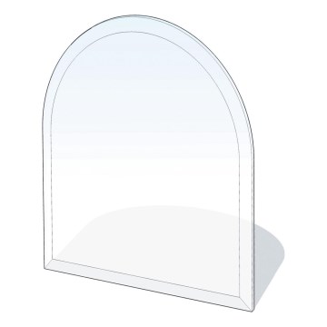 Sklo pod kamna 1300x1200x8 mm půloblouk