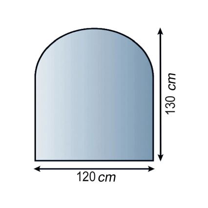 Sklo pod kamna 1300x1200x8 mm půloblouk