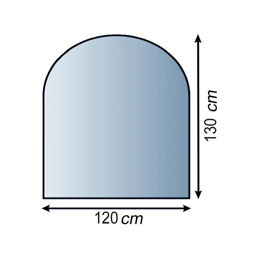 Sklo pod kamna 1300x1200x8 mm půloblouk