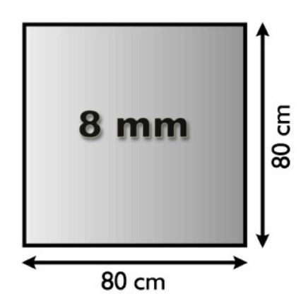 Sklo pod kamna 800x800x8 mm čtverec