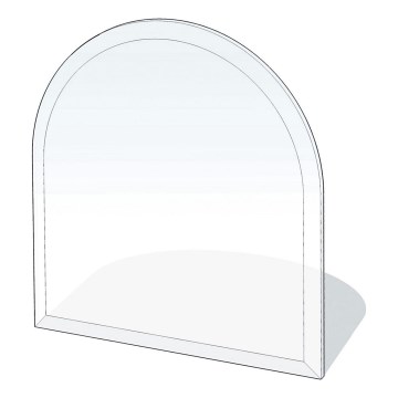 Sklo pod kamna 800x800x8 mm půloblouk
