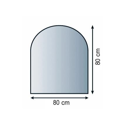 Sklo pod kamna 800x800x8 mm půloblouk