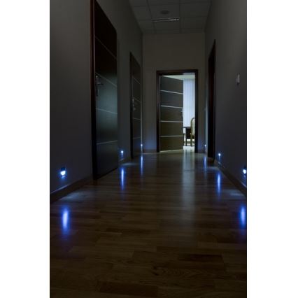 LED TANGO 0,8W/10V kov/barva světla modrá nástěnné svítidlo
