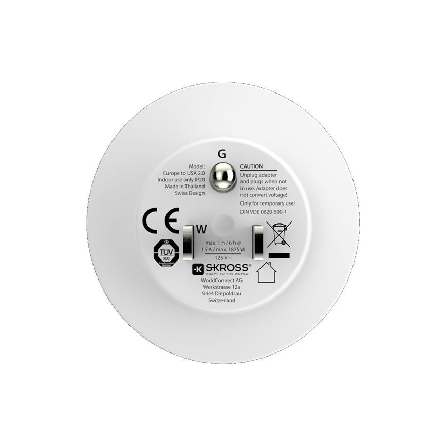 SKROSS - Cestovní adaptér USA 15A