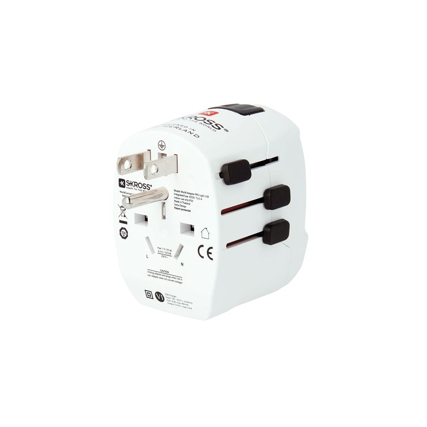 Cestovní adaptér PRO Light USB AC45PD - World, UK+USA+AUS/CN USB A+C 45W
