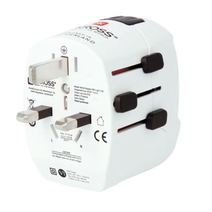 Cestovní adaptér PRO Light USB AC45PD - World, UK+USA+AUS/CN USB A+C 45W