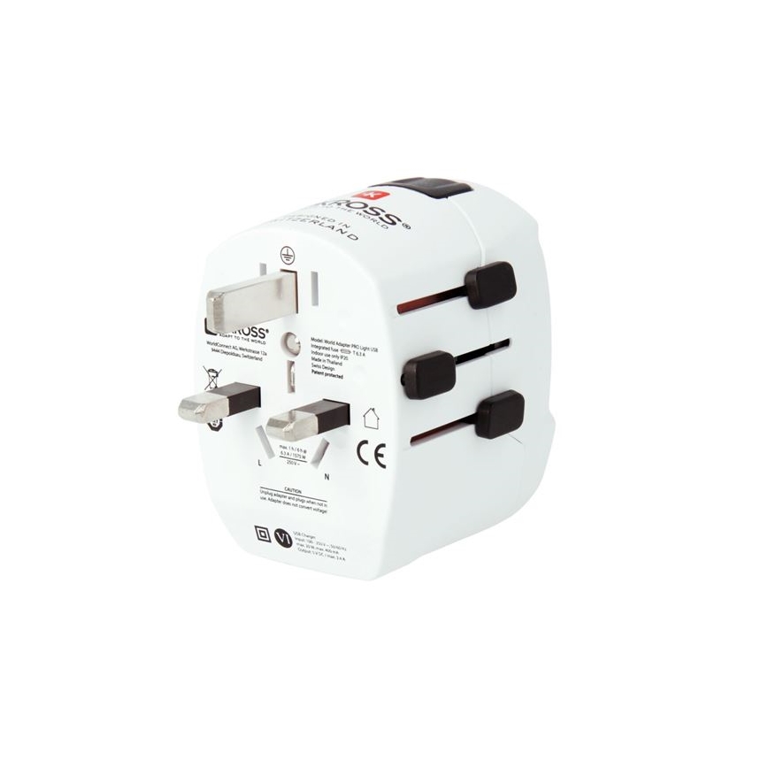 Cestovní adaptér PRO Light USB AC45PD - World, UK+USA+AUS/CN USB A+C 45W