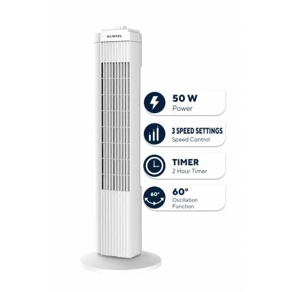 Sloupový ventilátor 50W/230V 74,5 cm bílá