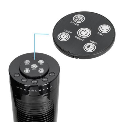 Sloupový ventilátor HOORN 45W/230V 81 cm černá
