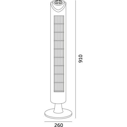 Sloupový ventilátor LISSE 45W/230V 91,4 cm černá + dálkové ovládání