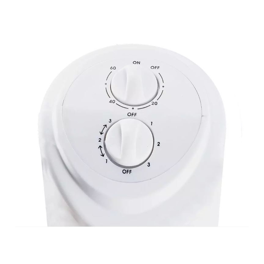 Sloupový ventilátor s časovačem 45W/230V bílá
