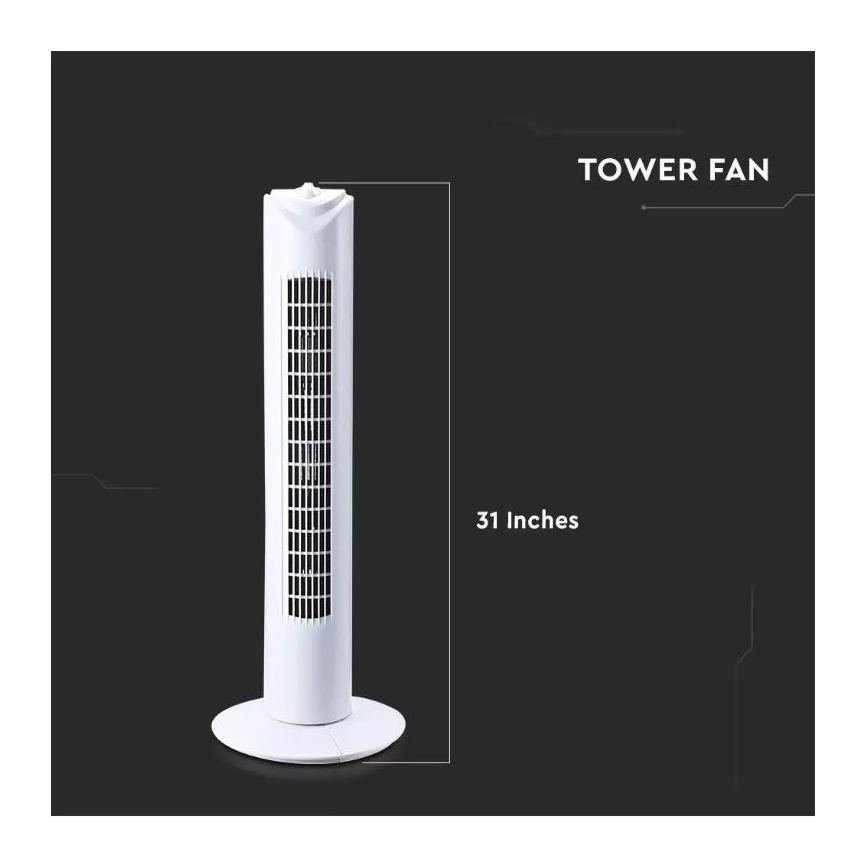 Sloupový ventilátor s časovačem 45W/230V bílá