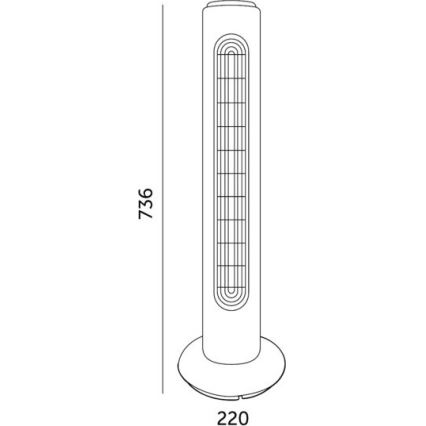 Sloupový ventilátor VENLO 45W/230V 73,6 cm černá
