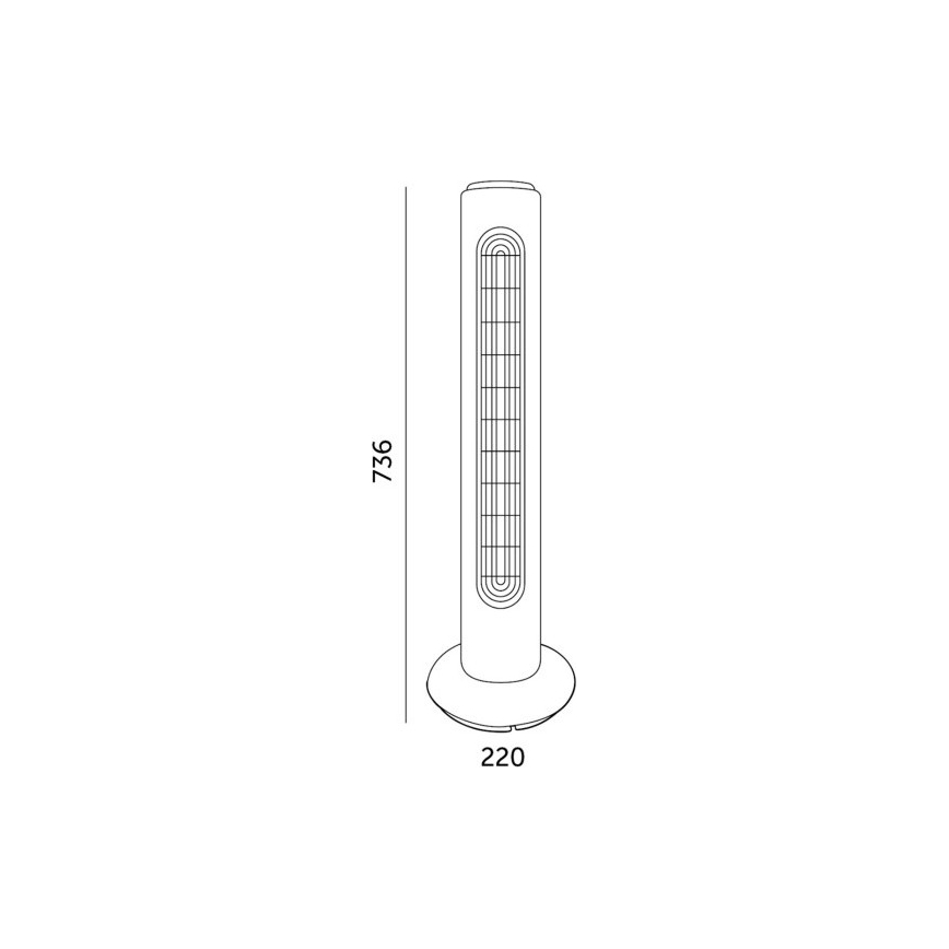 Sloupový ventilátor VENLO 45W/230V 73,6 cm černá