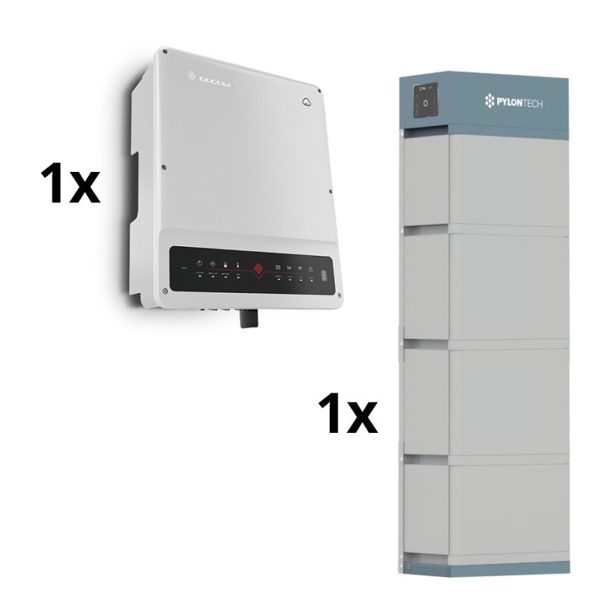 Solární sestava GOODWE - 10kW GOODWE hybridní měnič 3f+ 14,2 kWh baterie PYLONTECH H2